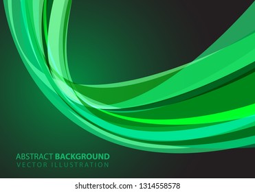 Abstract green glass curve light design modern futuristic luxury background vector illustration.