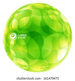 Abstract green globe. Vector illustration. 