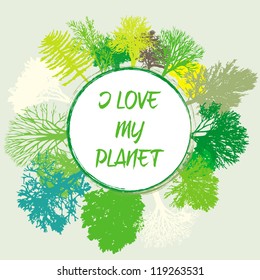 Abstract green globe/Vector illustration