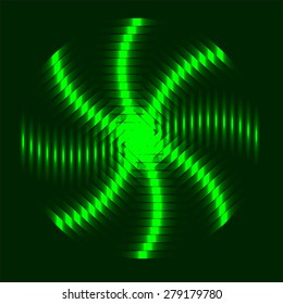 Abstract green glowing circle in motion