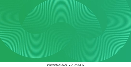 Resumo verde brilhante linhas de círculo geomátrico em fundo verde escuro de alta qualidade. Conceito de tecnologia futurista. Perfeito para projetos modernos, negócios, banner, modelos, capas, sites. Eps10