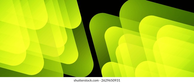 Abstract green glowing geometric background. Dynamic shapes composition. Modern graphic design. Futuristic style. Suit for poster, banner, flyer, brochure, cover, business, website