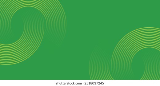 Linhas geométricas brilhantes em verde abstrato sobre fundo azul escuro. Padrão moderno de linhas de círculo azul brilhante. Conceito de tecnologia futurista. Terno para capa, cartaz, banner, brochura, cabeçalho