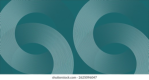 Abstract green glowing geometric lines on gray background. Modern shiny blue circle lines pattern. Futuristic technology concept. Suit for cover, poster, banner, brochure, header, website vector