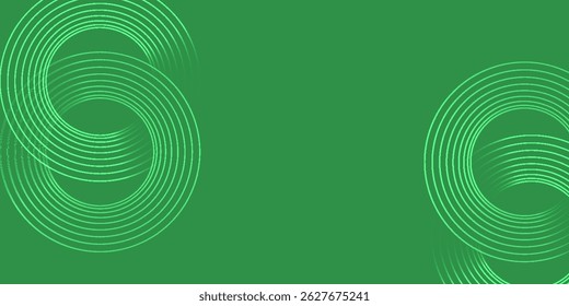 Abstractas líneas geométricas brillantes verdes sobre fondo azul oscuro. Moderno patrón de líneas de círculo azul brillante. Concepto de tecnología futurista. Traje para la cubierta, cartel, Anuncio, folleto,