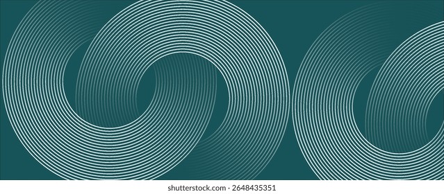 Abstrakte, grün leuchtende geometrische Linien auf grauem Hintergrund. Moderne glänzende blaue Kreislinien Muster. Futuristisches Technologiekonzept. Anzug für Cover, Poster, Banner, Broschüre, Header