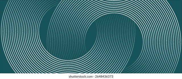 Abstrakte, grün leuchtende geometrische Linien auf grauem Hintergrund. Moderne glänzende blaue Kreislinien Muster. Futuristisches Technologiekonzept. Anzug für Cover, Poster, Banner, Broschüre, Header