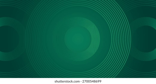 Líneas geométricas brillantes verdes Abstractas sobre fondo verde oscuro. Patrón de línea circular brillante. Diseño tecnológico futurista perfecto para Anuncios, carteles, Sitios web y cubiertas.