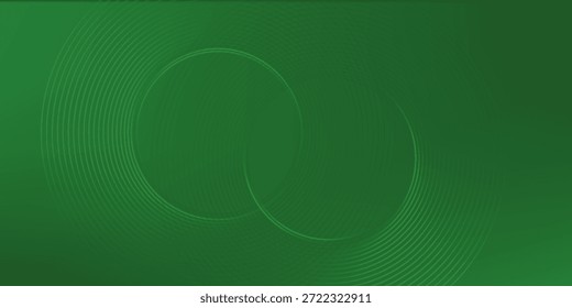 Abstract green glowing geometric lines on greenbackground. Modern shiny green circle lines pattern.