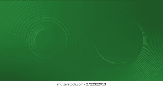 Abstract green glowing geometric lines on greenbackground. Modern shiny green circle lines pattern.
