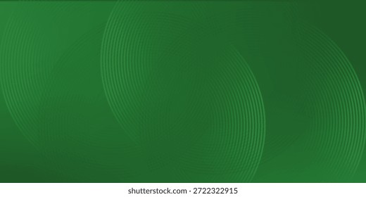 Abstract green glowing geometric lines on greenbackground. Modern shiny green circle lines pattern.