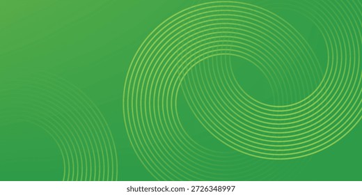 Linhas geométricas brilhantes em verde abstrato sobre fundo azul escuro. Padrão moderno de linhas de círculo azul brilhante. Conceito de tecnologia futurista. Terno para capa, cartaz, banner, brochura, cabeçalho
