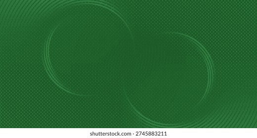 Abstract green glowing geometric lines on greenbackground. Modern shiny green circle lines pattern.