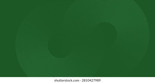 Abstract green glowing geometric lines on greenbackground. Modern shiny green circle lines pattern.