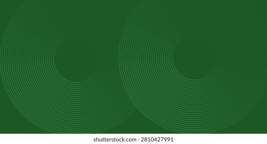 Abstract green glowing geometric lines on greenbackground. Modern shiny green circle lines pattern.