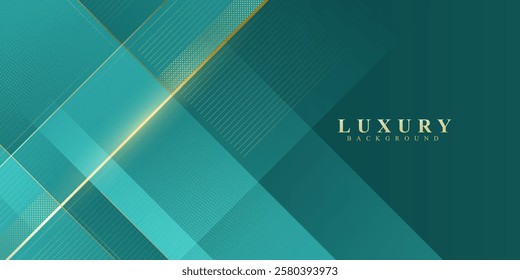 Abstract green and gold luxury vector background with abstract gold dots and shining golden lines,modern background,template shape background.