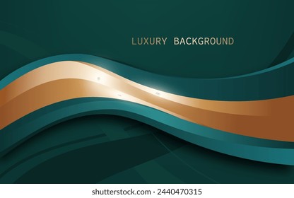 Fondo abstracto de las olas del verde y del oro. Estilos de lujo