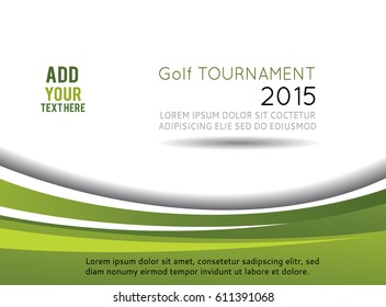 Abstract green golf  background with wave - brochure design or flyer