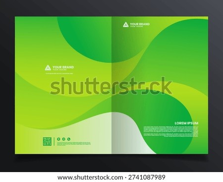 abstract green gradient background book cover template design