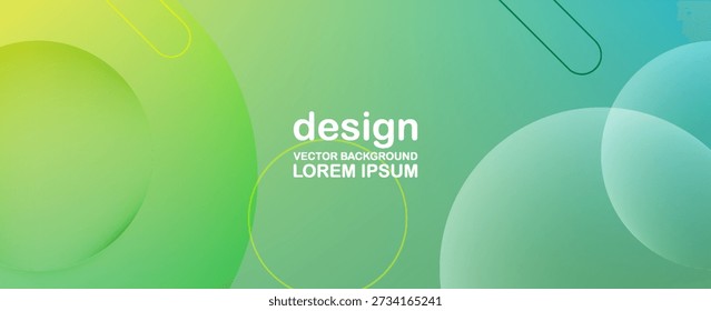 Fondo Abstractas de degradado verde con círculos y Elementos de línea. Diseño creativo moderno de moda en Ilustración vectorial