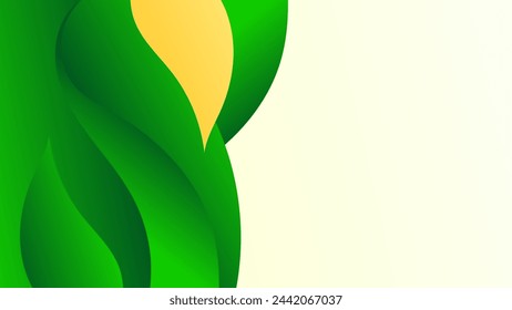 ABSTRACT GREEN GRADIENT BACKGROUND WITH COPY SPACE AREA SMOOTH LIQUID COLORFUL BLURRED DESIGN WITH GEOMETRIC SHAPES VECTOR TEMPLATE GOOD FOR MODERN WEBSITE, WALLPAPER, COVER DESIGN 