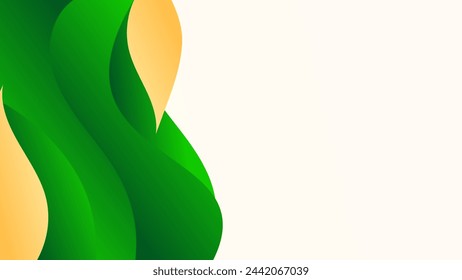 ABSTRACT GREEN GRADIENT BACKGROUND WITH COPY SPACE AREA SMOOTH LIQUID COLORFUL BLURRED DESIGN WITH GEOMETRIC SHAPES VECTOR TEMPLATE GOOD FOR MODERN WEBSITE, WALLPAPER, COVER DESIGN 