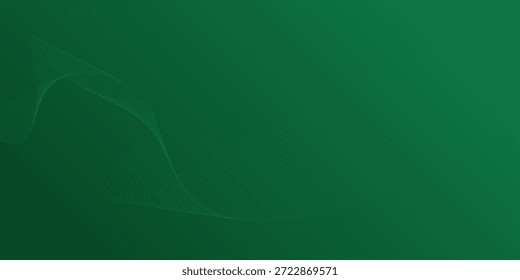 Fondo verde Abstractas del gradiente con la decoración elegante de la línea curva