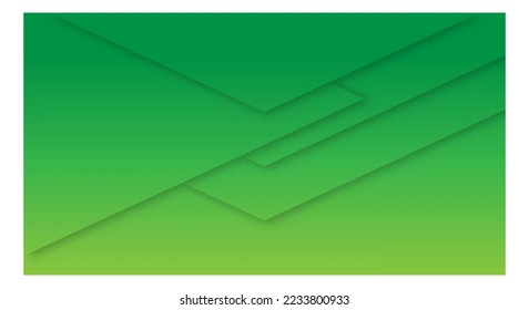 Abstract Green Gradient Background Geometric Paper Cut Style for Brochures or Landing Pages Template
