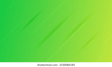 Abstract green gradient background with lines and shadows. Header banner. Bright abstract presentation backdrop. Vector illustration