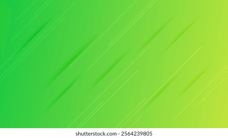 Abstract green gradient background with lines and shadows. Header banner. Bright abstract presentation backdrop. Vector illustration