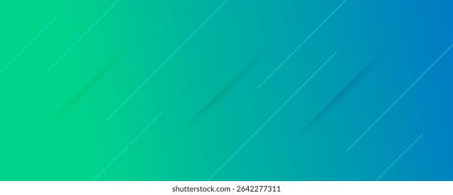 Fundo de gradiente verde abstrato com linhas e sombras. Banner do cabeçalho. Fundo de apresentação abstrata brilhante. Ilustração vetorial