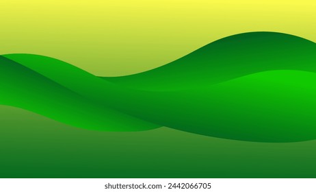 ABSTRACT GREEN GRADIENT BACKGROUND SMOOTH LIQUID COLORFUL BLURRED DESIGN WITH GEOMETRIC SHAPES VECTOR TEMPLATE GOOD FOR MODERN WEBSITE, WALLPAPER, COVER DESIGN 