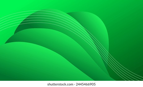 ABSTRACT GREEN GRADIENT BACKGROUND SMOOTH LIQUID COLORFUL BLURRED DESIGN WITH GEOMETRIC SHAPES VECTOR TEMPLATE GOOD FOR MODERN WEBSITE, WALLPAPER, COVER DESIGN 