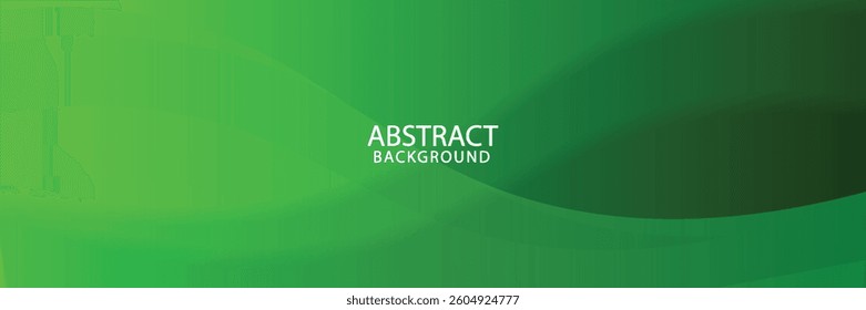 Abstract Green Gradient Background With Smooth Curved Wave Patterns