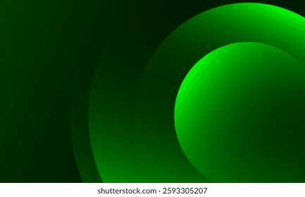 Abstract green gradient banner background with circles. Eps10 vector