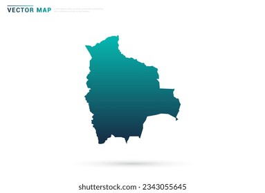 Abstract green gradient of Bolivia map on white background vector.