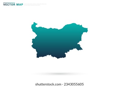 Abstract green gradient of Bulgaria map on white background vector.