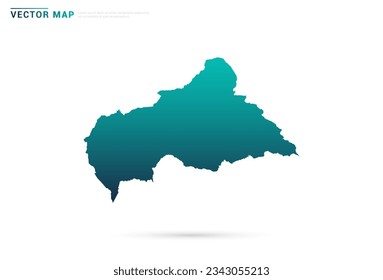 Abstract green gradient of Central African map on white background vector.