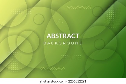 abstract green gradient circle shadow and geometric shape decoration background. eps10 vector