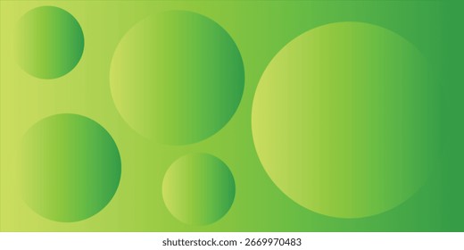 Abstract Green Gradient Circles on a Vibrant Background