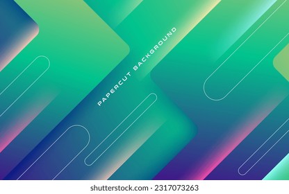 abstract green gradient color with diagonal light papercut geometric background. eps10 vector