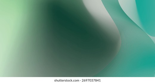 Abstract Green Gradient with Curved Lines Design Background Text