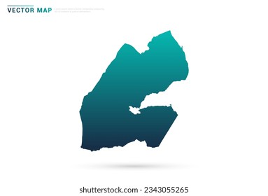 Abstract green gradient of Djibouti map on white background vector.