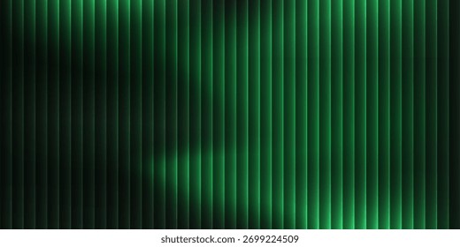 Abstract green gradient with dynamic diagonal blurred lines on dark background.ideal for background