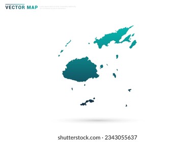 Abstract green gradient of Fiji map on white background vector.