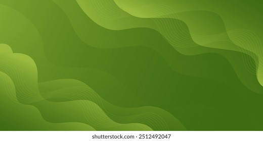 Fundo de onda fluido gradiente verde abstrato, papel de parede dinâmico moderno. Cor da natureza. Adequado para modelos, banners de venda, negócios, eventos, anúncios, web e páginas