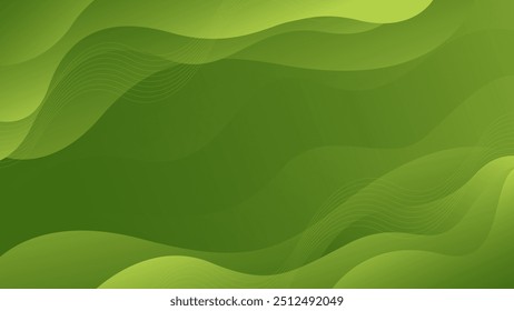 Abstract green gradient fluid wave background, modern dynamic wallpaper. Nature color. Suitable for templates, sale banners, business, events, ads, web and pages