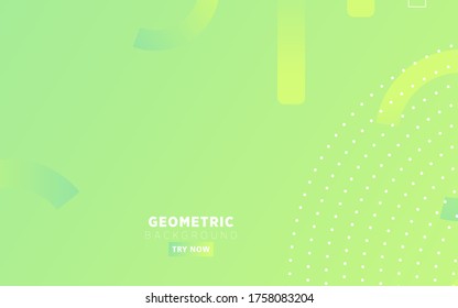 diseño de pancarta de fondo geométrico de gradiente verde abstracto.