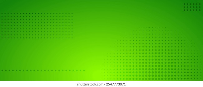 Abstract green gradient geometric background with dots. Header banner. Bright abstract presentation backdrop. Vector illustration