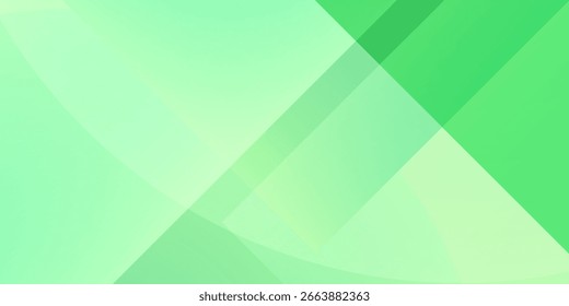Abstrakter geometrischer Hintergrund mit grünem Farbverlauf mit überlappenden transparenten Formen. Modernes Design für Banner, Poster, Web und Präsentationsvorlagen.